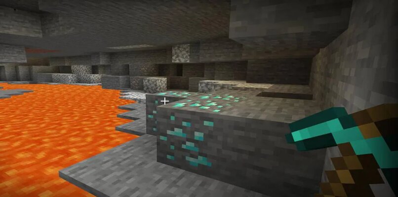 jugador picando en una mina