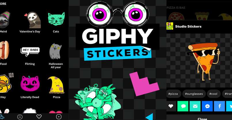 seccion de stickers en giphy