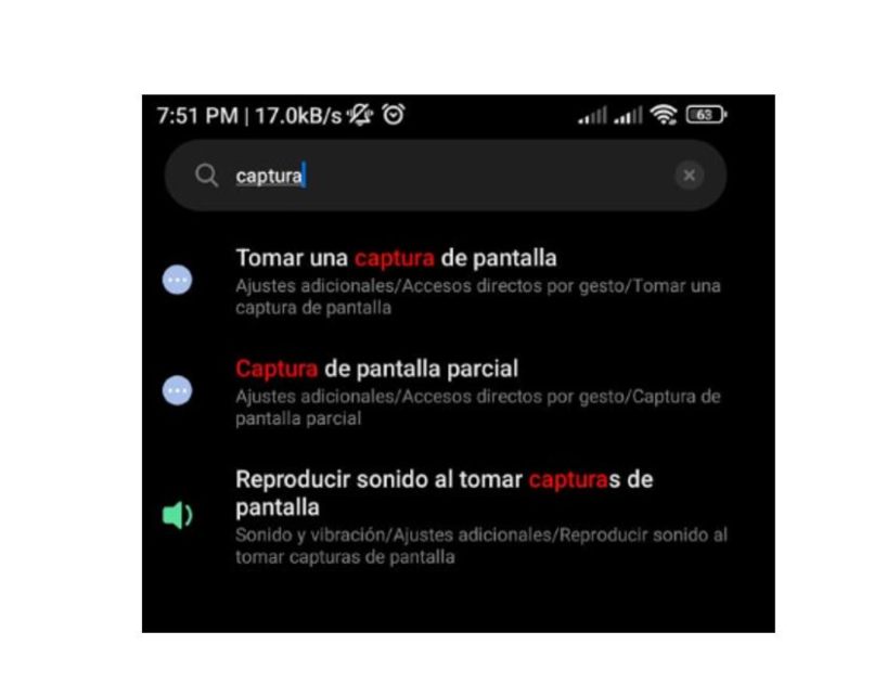 configurar captura pantalla Android