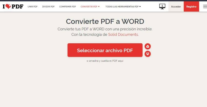 paginas para convertir archivos pdf