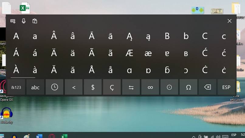 teclado virtual en windows acentos